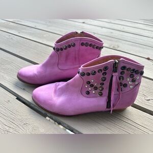 Chio leather Purple Studded Ankle Boots size 40(9-9.5)